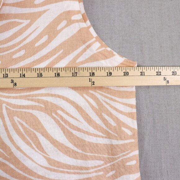 Rachel Zoe Linen Blend Tunic Dress Cover-Up Size M Beige White Tassel Hem Beach - Picture 9 of 14